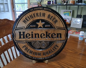 Heineken Engraved Wood Sign