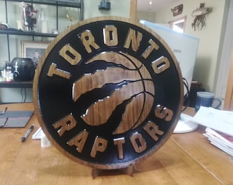 Toronto Raptors Engraved Wood Sign
