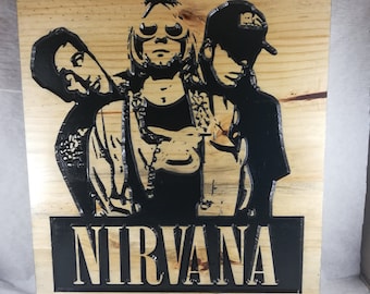Nirvana Engraved Wood Sign