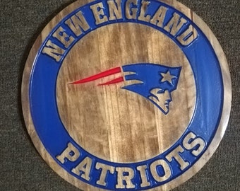 New England Patriots Engraved Wood Sign