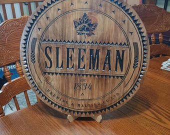 Sleeman Engraved Wood Sign