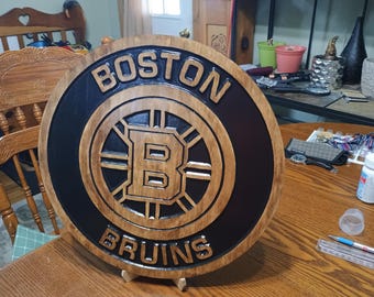 Boston Bruins Engraved Wood Sign