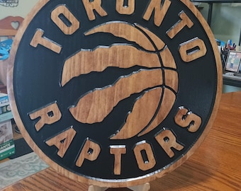 Toronto Raptors Engraved Wood Sign