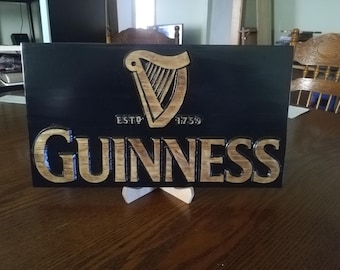 Guinness Beer Engraved Wood Sign