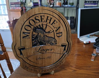 Moosehead Lager Engraved Wood Sign