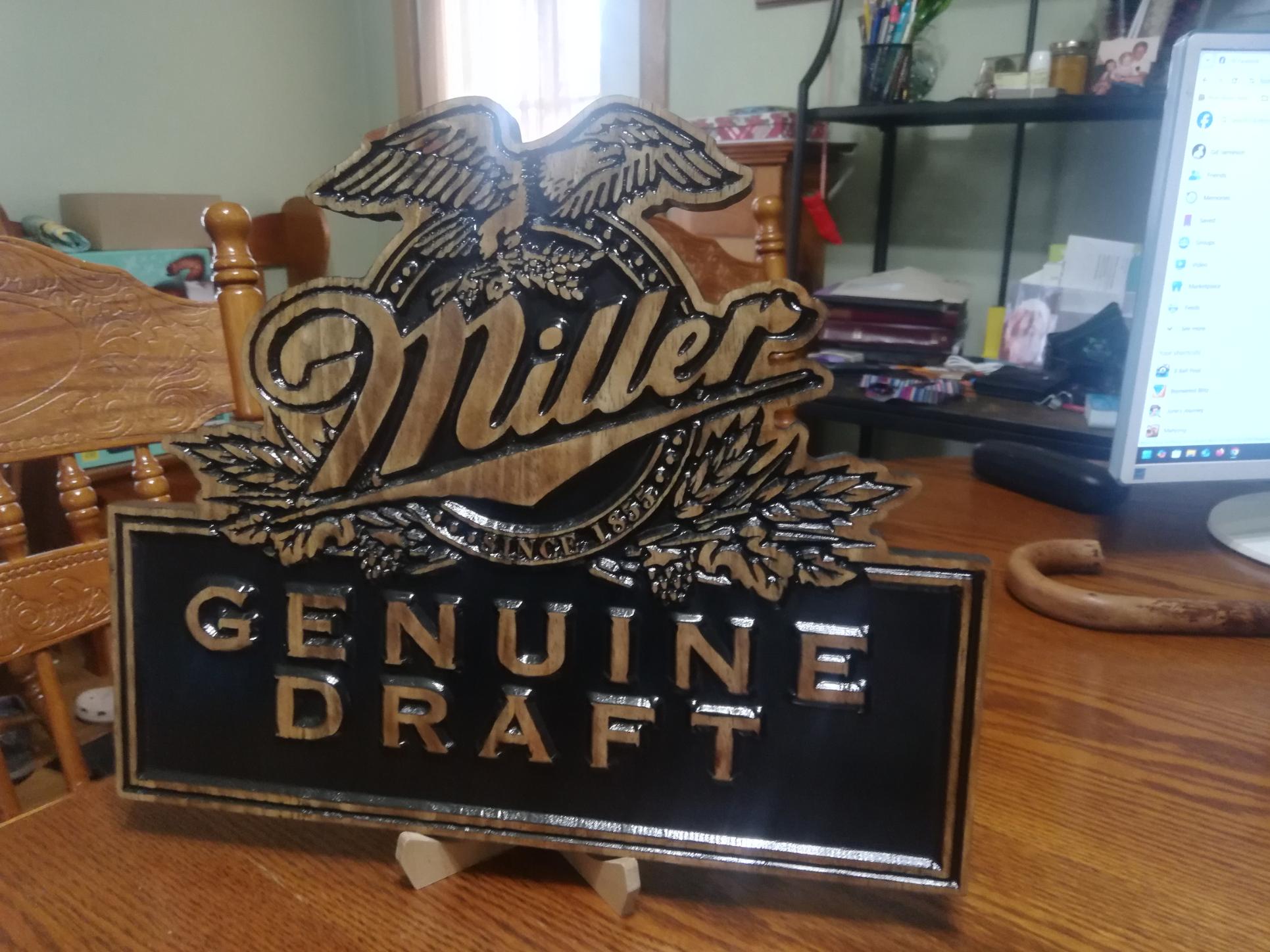 Miller Genuine Draft MGD Engraved Wood Sign - Etsy