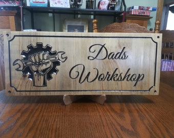 Custom Workshop Engraved Wood Sign