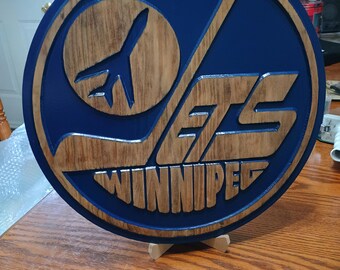 Winnipeg Jets Engraved Wood Sign