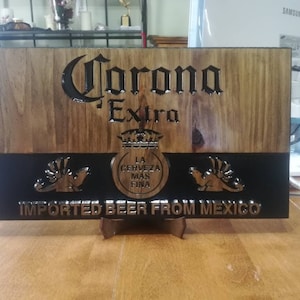 Corona Extra Beer Engraved Wood Sign