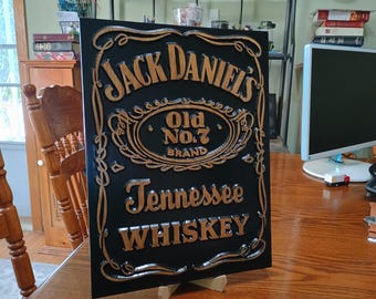 Jack Daniels Whiskey Engraved Wood Sign