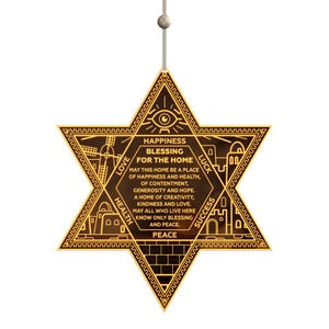 Radiant Glow David Star Jewish Home Blessing – Perfect Home Decor, Wedding Gifts, and Home Essentials for a House Warming Gifts New Home