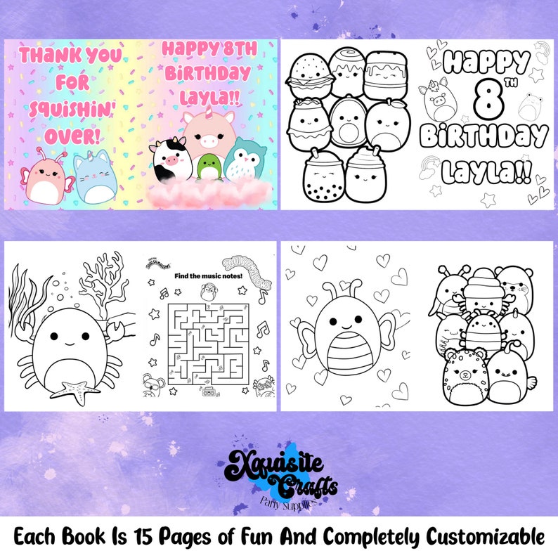 Squishmallow MINI Coloring Books, Squishmallows Coloring Books, Squishmallow Party Favors - Etsy
