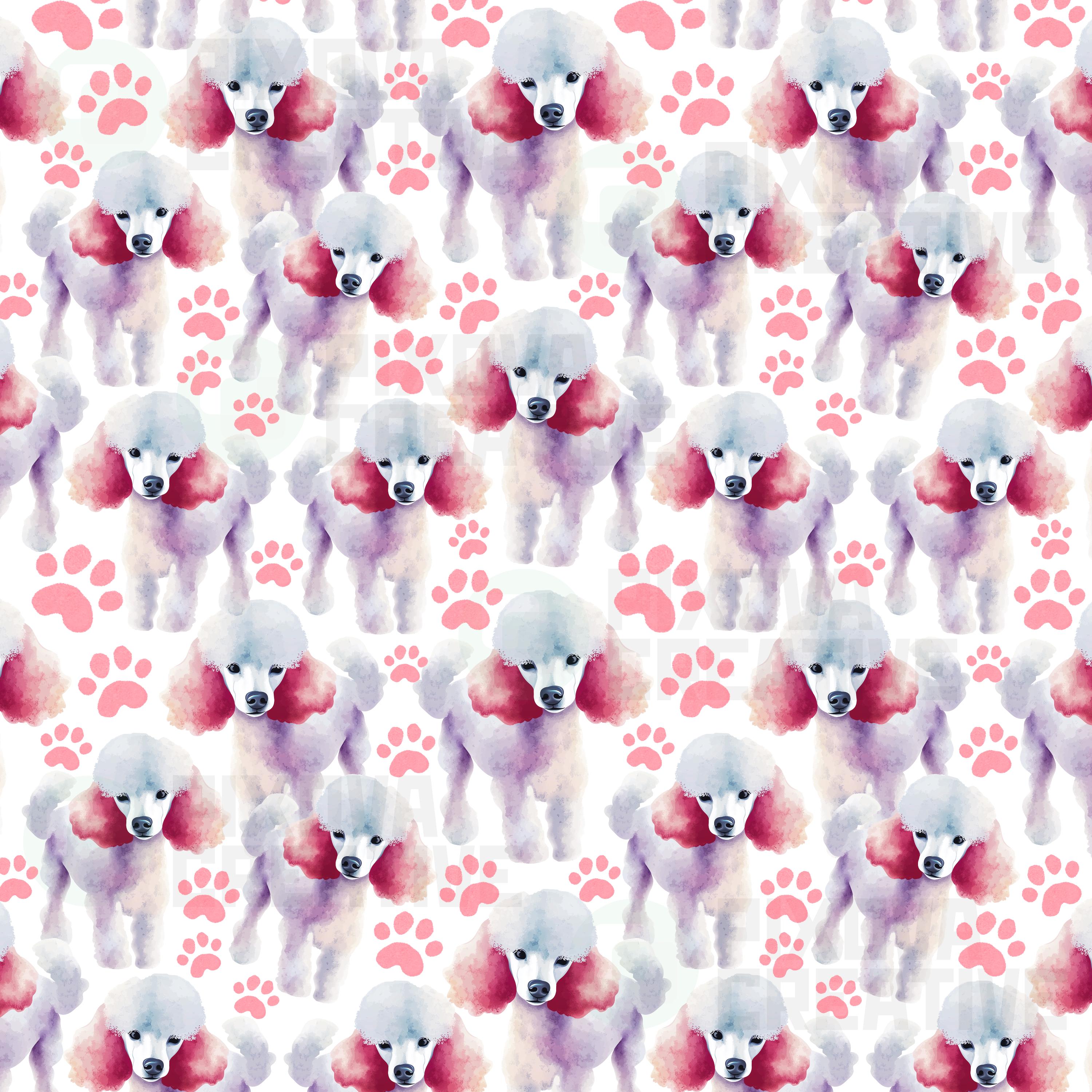 Poodles Seamless Pattern PNG, Instant Download, Funny Poodle Pattern ...