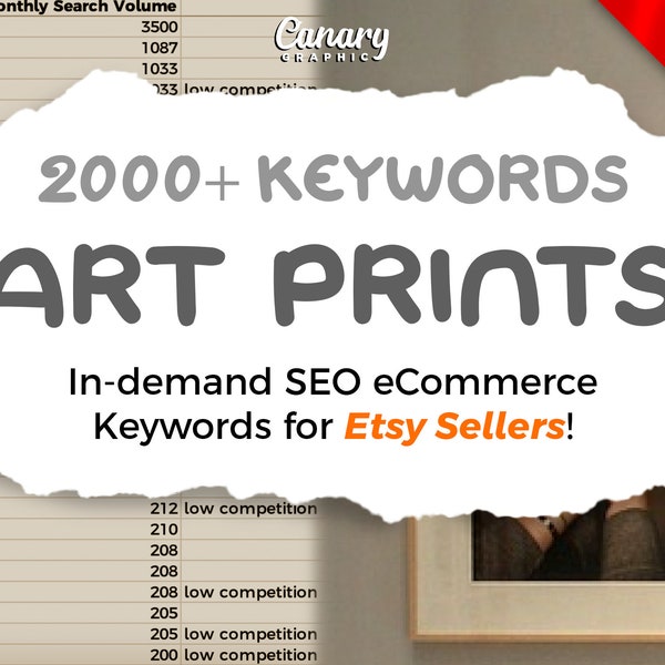 2000+ Art Print Keyword List für Verkäufer, Etsy Keyword Recherche, Longtail Keyword Tags, Digital Download Art Keywords, Print on Demand