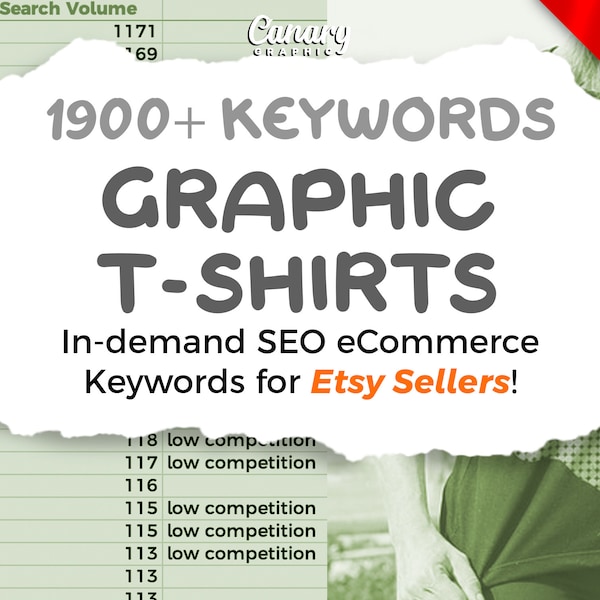 Graphic Tees Keyword List, 1900+ Etsy Keywords, T Shirt Seller Tags, Print on Demand, SEO Keyword Research, Longtail, Printful Printify