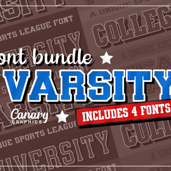 University Font Bundle Etsy
