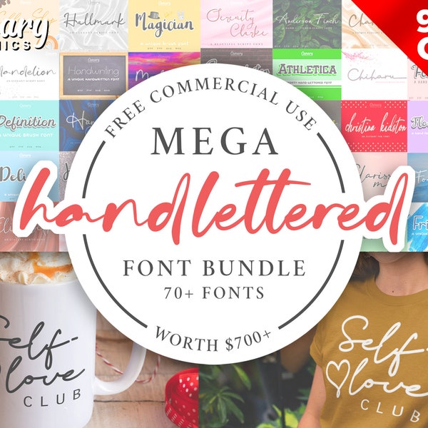 MEGA FONTS BUNDLE, Instant Download, Cricut Fonts, Script Fonts, Embroidery Font, Svgs Font, Procreate Font, Brush Font, Handwriting Font