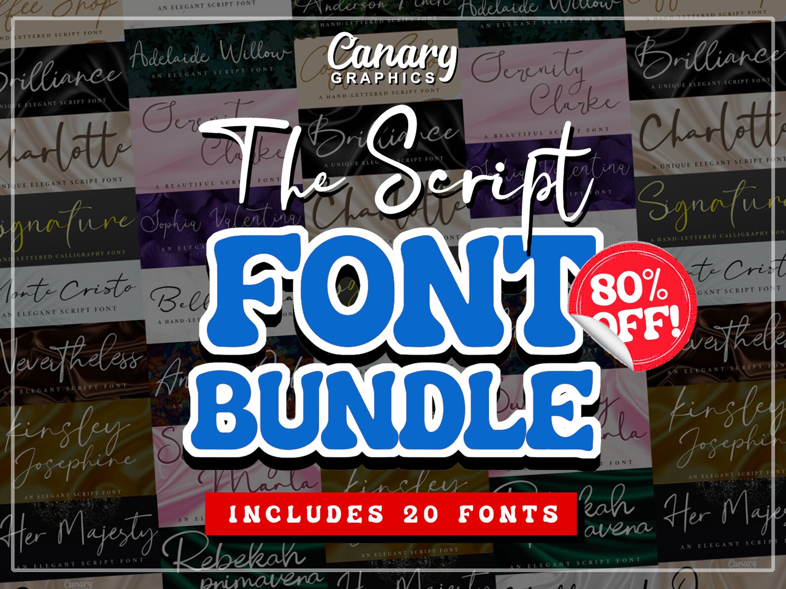 20 FONT BUNDLE, Digital Download, Script Fonts, Signature Font
