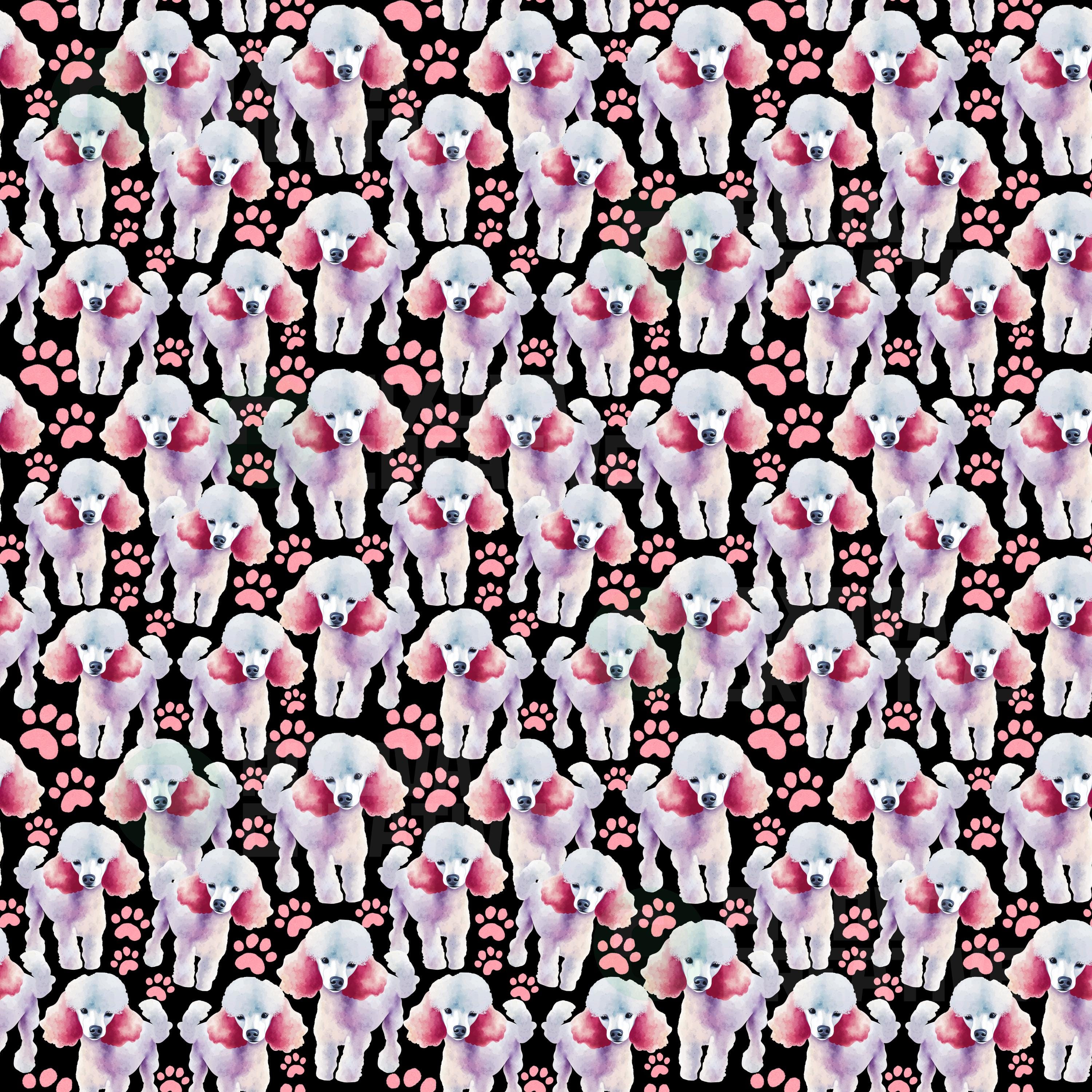 Poodles Seamless Pattern PNG, Instant Download, Funny Poodle Pattern ...