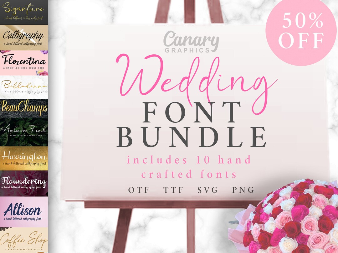 10 Wedding Fonts BUNDLE, Script Font Bundle, Handwriting Fonts Bundle ...