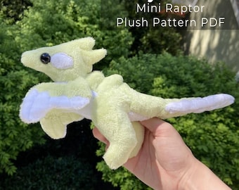 Dino Mini Raptor Plush Sewing Pattern + Instructions