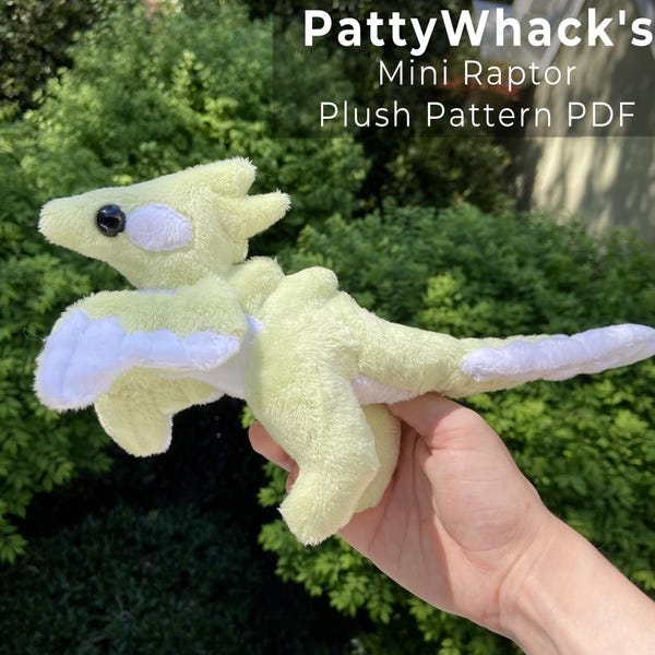 Dino Mini Raptor Plush Sewing Pattern + Instructions