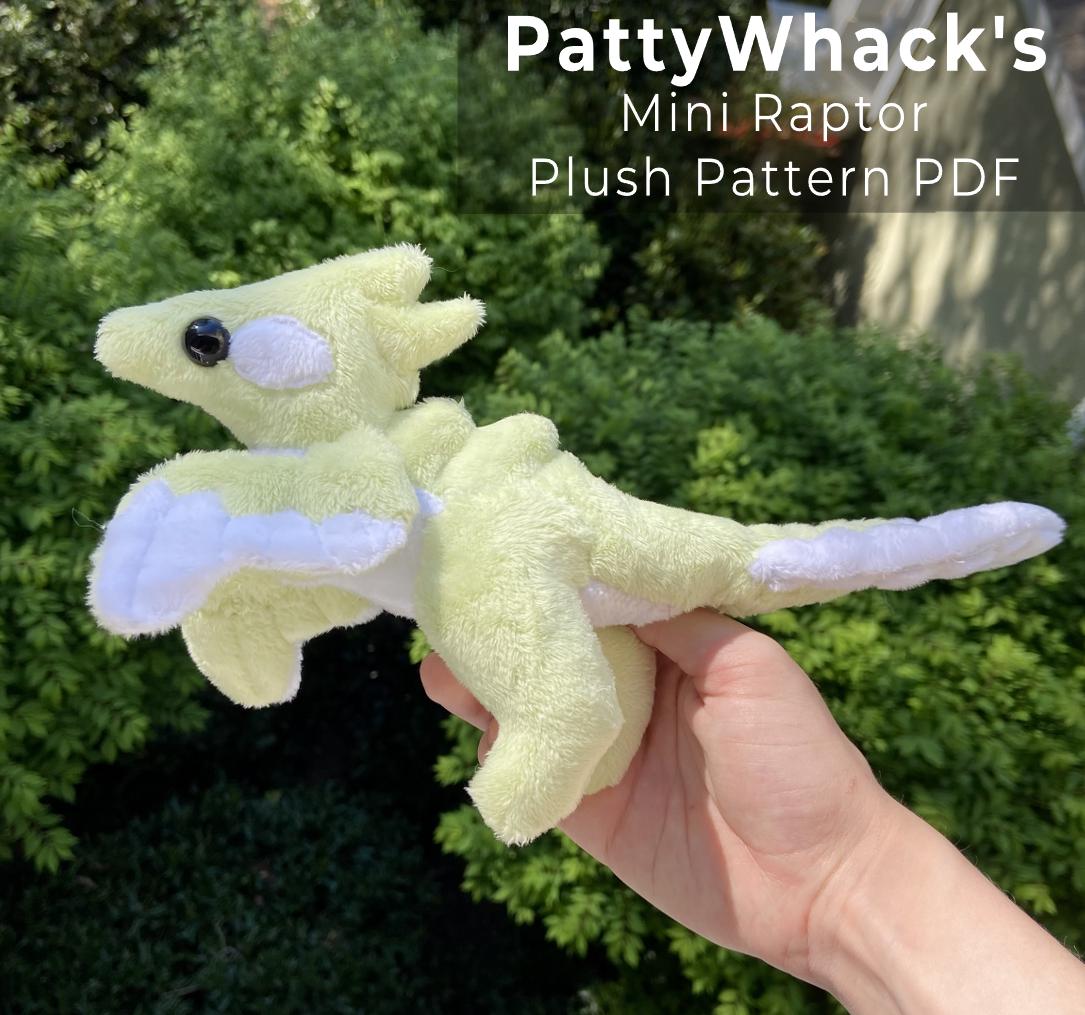 Dino Mini Raptor Plush Sewing Pattern + Instructions - Etsy
