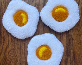 Tufted Egg Mug Rug Handemade Coaster