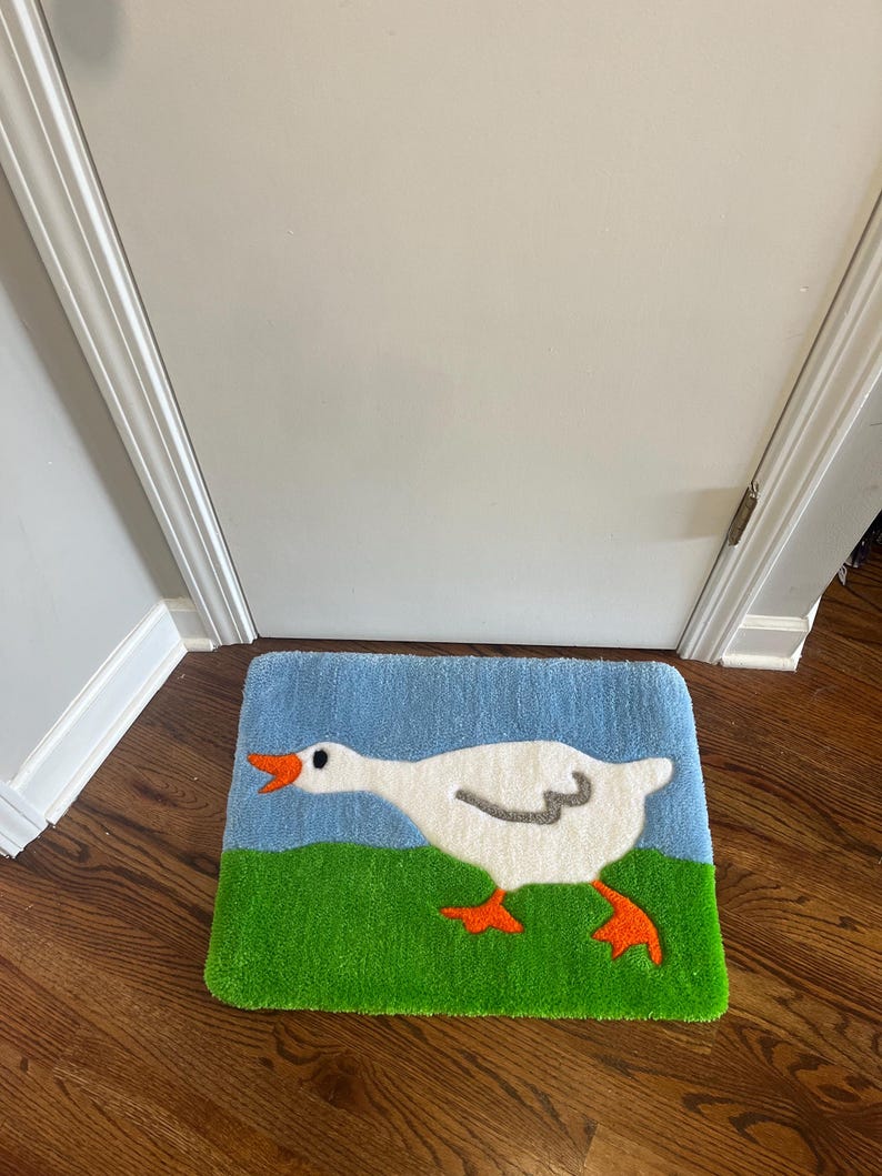 Goose Tufted Rug Handemade Cute Silly Goose Rug - Etsy