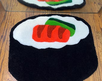 Tufted Rug 3d Fluffy Japanese Sushi Tufted Rug, Cute Kitchen Decor
