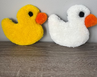 Tufted Duck Mug Rug Handmade Rubber Ducky Coaster