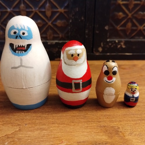 Santa Nesting Dolls Christmas Nesting Dolls for Kids Etsy
