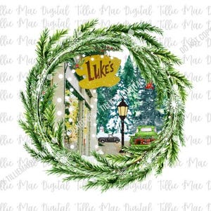Lukes Stars Hohl Winter Fest Gilmore Bundle Kranz Tshirt Diner alten LKW PNG | Sterne Hohl Tshirt Sublimation Digital