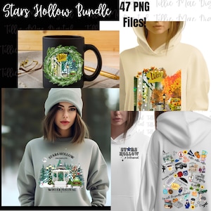 Paquete de más de 40 archivos PNG de Gilmore Girls / Stars Hollow / Paquete de diseño detallado de alta calidad / Lukes / Gazebo Autumn Fall Winter Festival / PDF