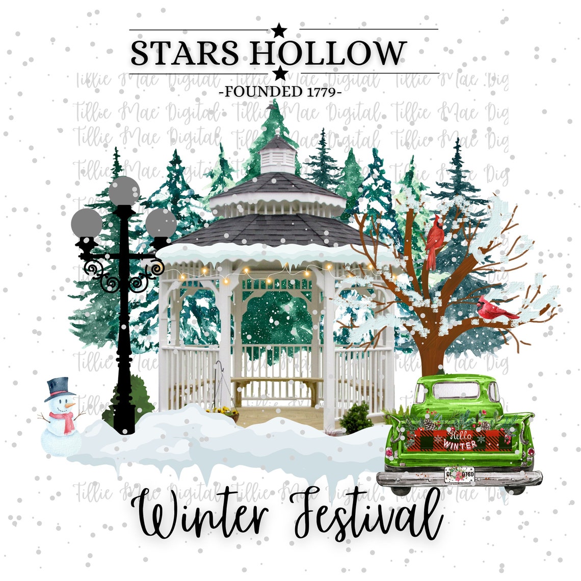 Stars Hollow Winter Festival PNG ORIGINAL DESIGNER Gift Gilmore Girls