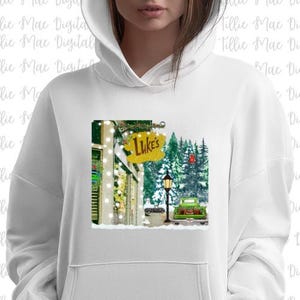 Lukes Diner Tshirt Gilmore Girls Winter Festival Es schneit alter LKW PNG | Sterne Hohl Sweatshirt Sublimation Instant Digi