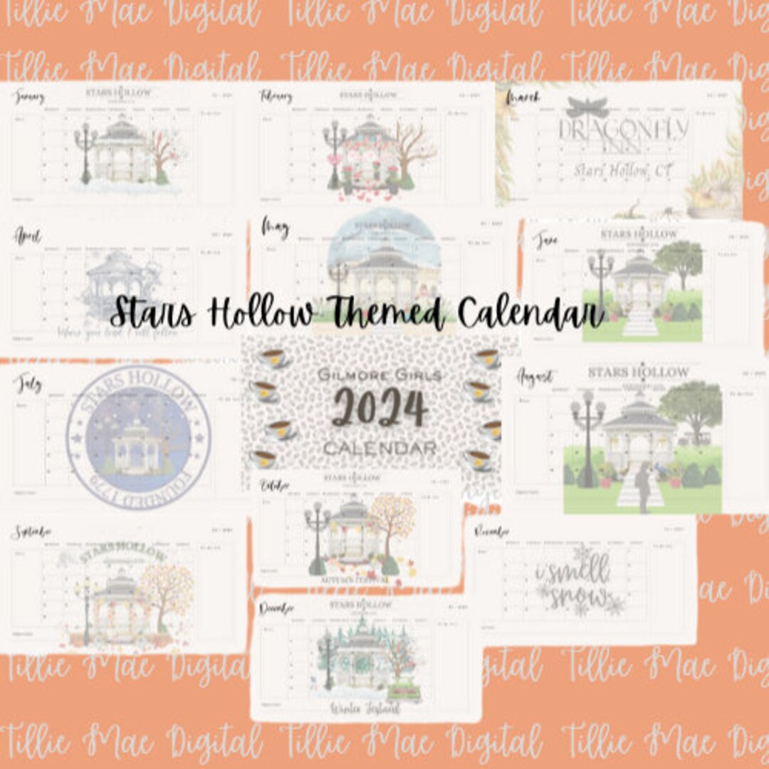 Stars Hollow Gilmore Girls Inspired Printable 2024 Calendar Planner