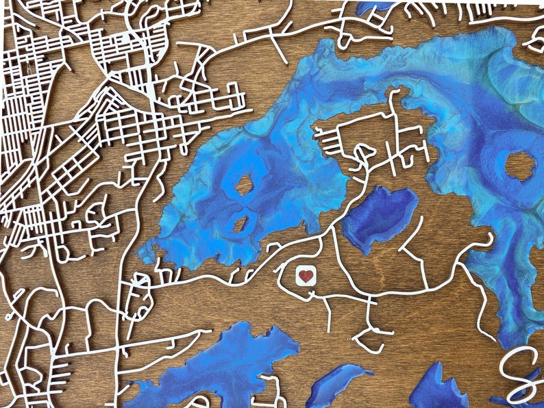 Port Medway Nova Scotia Map Wood and Epoxy Etsy Canada