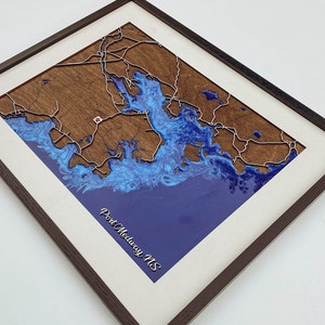 Carte de la Nouvelle-Écosse à Port Medway - Bois et époxy