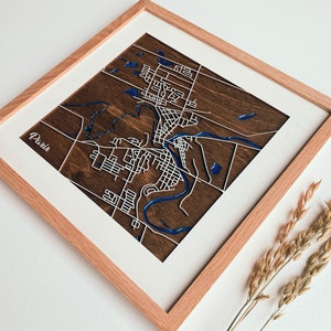 Paris Ontario Map - Wood and Epoxy
