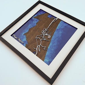 Playa Mujeres Map - Wood and Epoxy Map