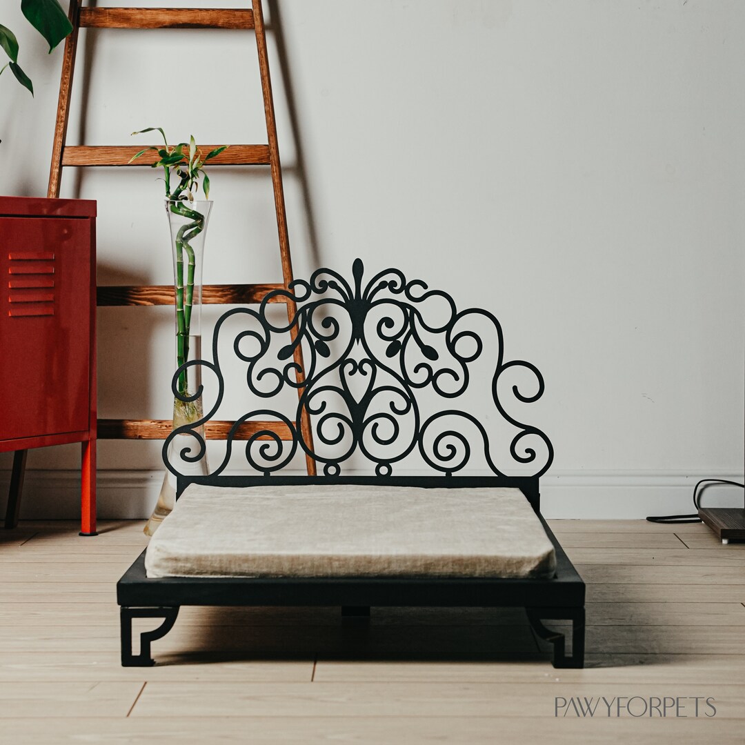 Black & White Elevated Dog Bed, Raised Dog Bed, Metal Pet Bed, Dog