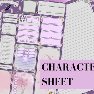 Crow Mage Theme|DnD 5E Character Sheet|Digital Download|Printable Sheets|Editable and Fillable|Dungeons and Dragons RPG|DM Tools|