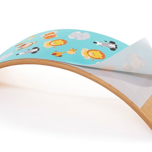 Balance Board für Kinder mit liebenswerter Fleece Unterlage; Montessori Spielzeug; Balanceboard aus Holz für den Innenraum