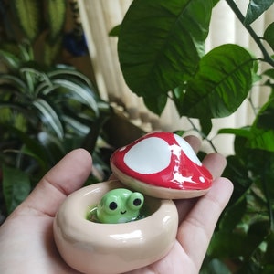 Mushroom house with froggy