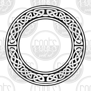 Celtic Knot, Circle Frame, Irish Knotwork, Traditional Ireland Ornate Pattern, Sticker, Viking, SVG PNG EPS Clipart Vector, Digital Download