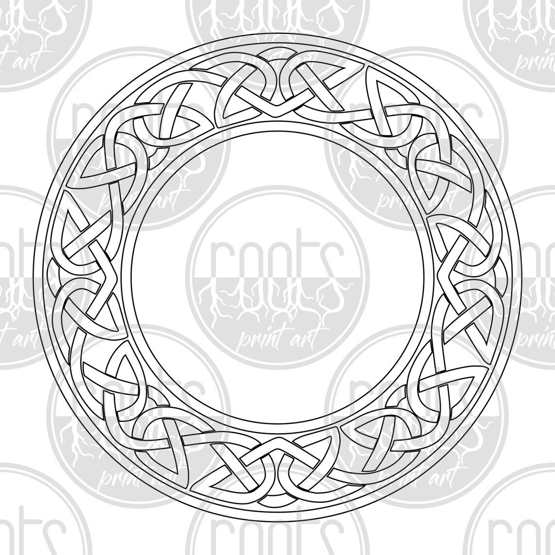 Celtic Knot, Circle Frame, Irish Knotwork, Traditional Ireland Ornate ...