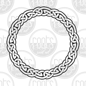 Celtic Knot, Circle Frame, Irish Knotwork, Traditional Ireland Ornate Pattern, Sticker, Viking, SVG PNG EPS Clipart Vector, Digital Download