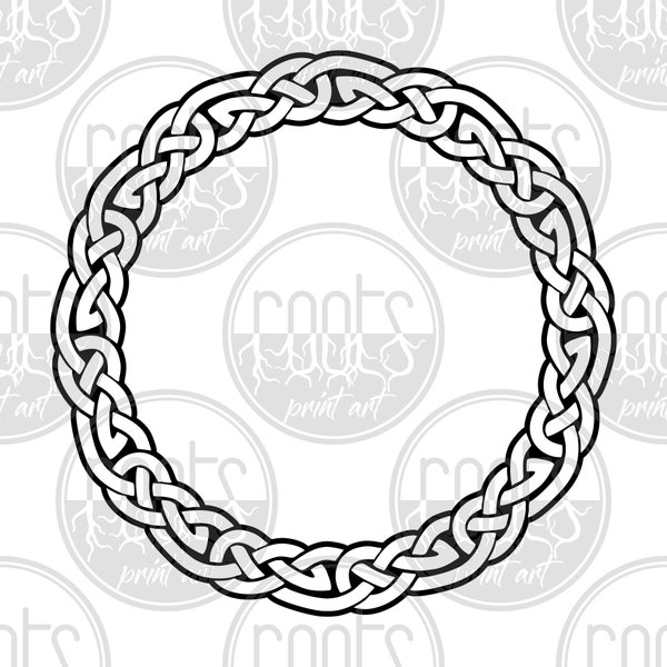 Celtic Knot, Circle Frame, Irish Knotwork, Traditional Ireland Ornate Pattern, Sticker, Viking, SVG PNG EPS Clipart Vector, Digital Download