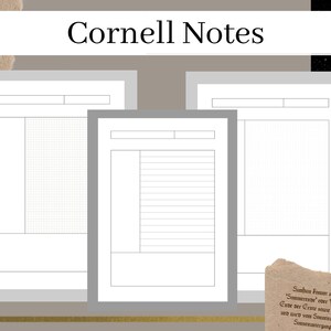 Cornell Method Template and Note Taking  (PDF, Printable & Digital) | Student Organizer